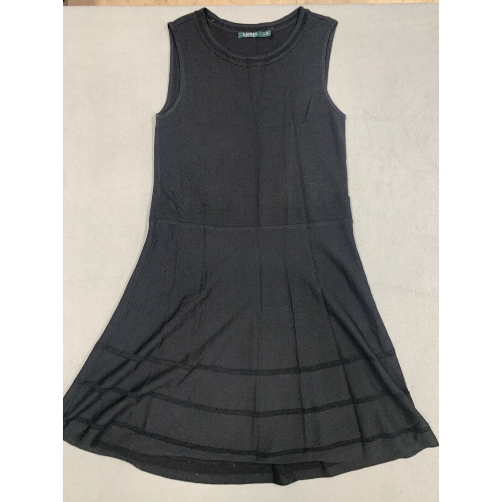 Lauren‎ Ralph Dress Women's Size XL Maxi Scoop Neck Sleeveless Black Casual